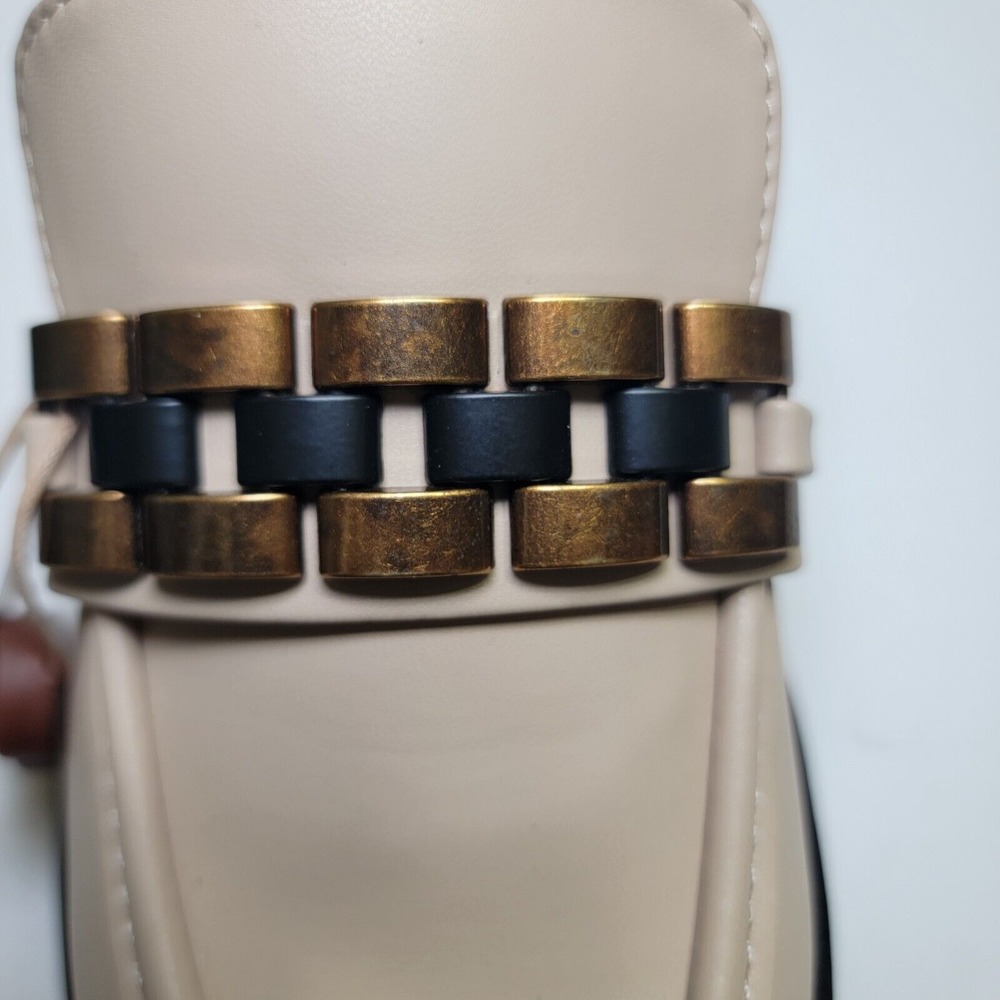 NEW MIA Beige Bronze Chain Slip-On Oxford Chunky Platforms Preppy 8.5 Y2K Academ - Picture 6 of 16